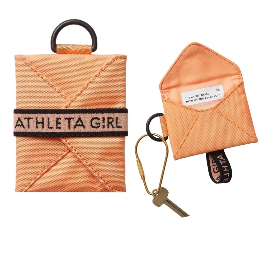 Athleta Girl Card Case Keychain in Sunset Orange